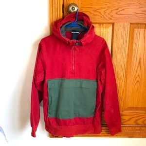 Nike Sb Red and Green Pullover Jacket.